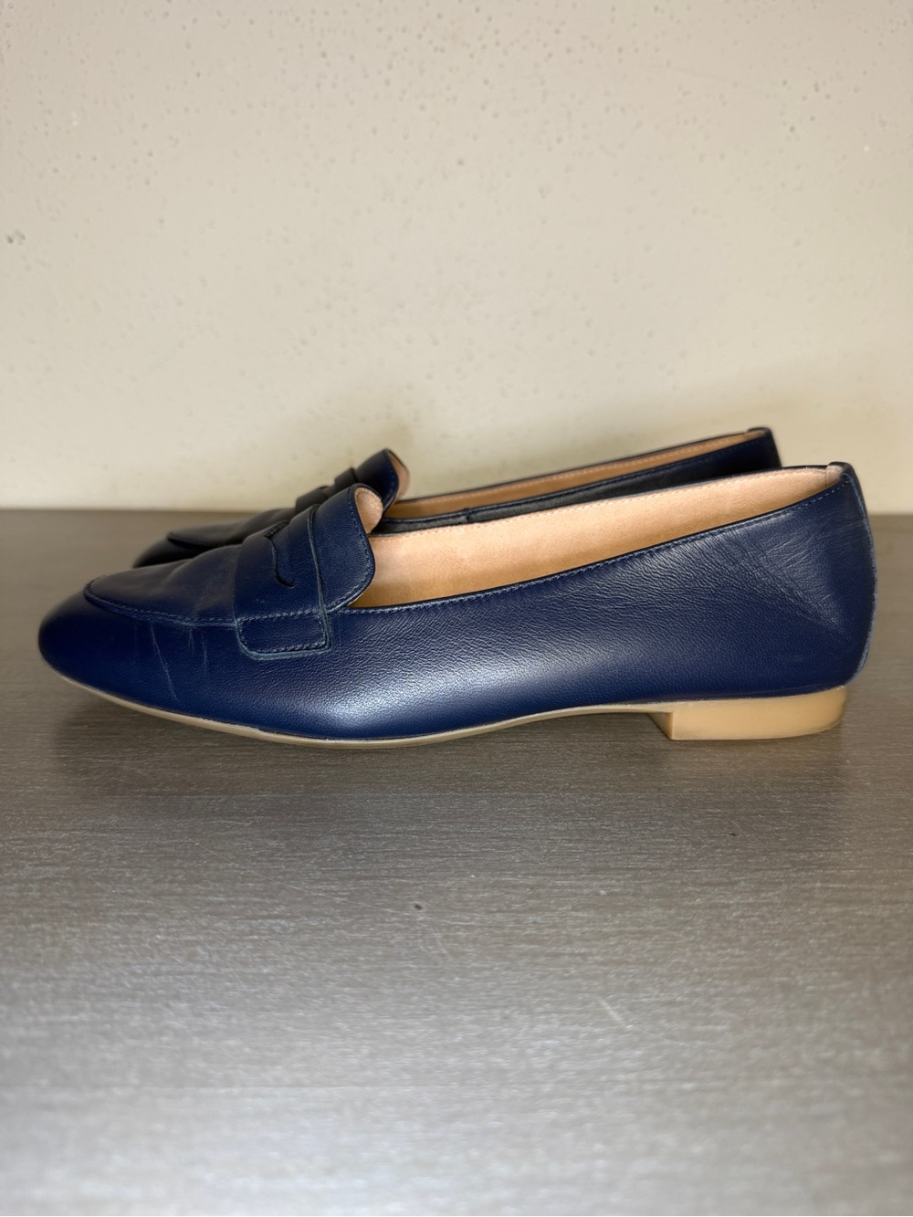 Paul Green Navy Leather Penny Loafers - Picture 3 of 11
